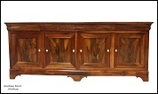 Antica Credenza cappuccina a 4 ante Carlo X in noce filettata (275 cm) XIX secolo