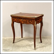 Antico tavolino da gioco scrittoio Napoleone III intarsiato - epoca 800
