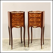 Antica coppia comodini Napoleone III intarsiati - epoca primi 900