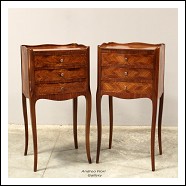 Antica coppia comodini Napoleone III intarsiati - epoca primi 900