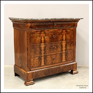 Antico cassettone comò cappuccino Luigi Filippo in noce - epoca 800