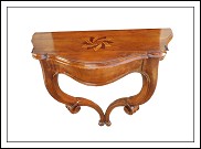 Raffinata consolle demilune con pianetto intarsiato