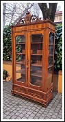 Libreria vetrina antica Luigi Filippo lastronata noce